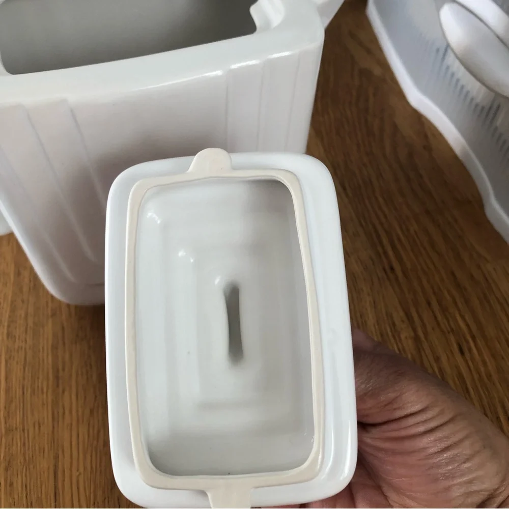 VTG Deco Revival‎ White Ceramic Tea Set MCM